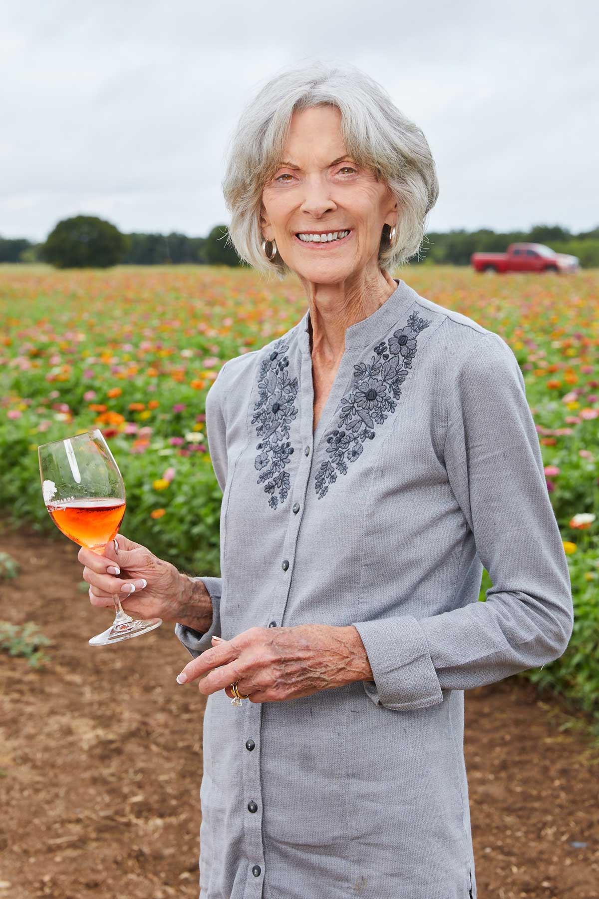 Bunny Becker with poppy field.